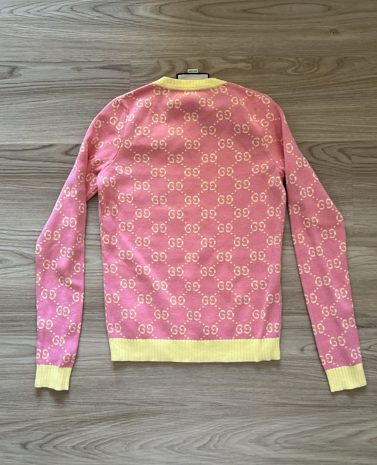 Gucci Gucci pink and yellow monogram cotton knit sweater Size S / US 4 / IT 40 - 4 Thumbnail