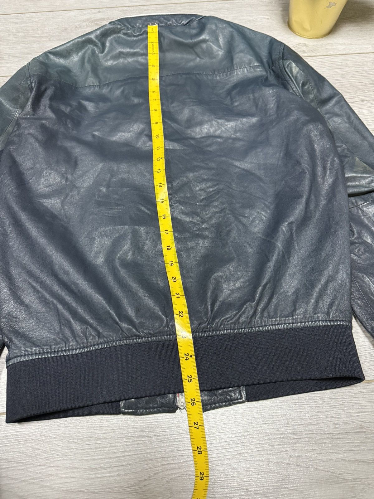 Armani Armani Jeans leather ovina Calf leather hooded jacket zip Size US S / EU 44-46 / 1 - 19 Thumbnail
