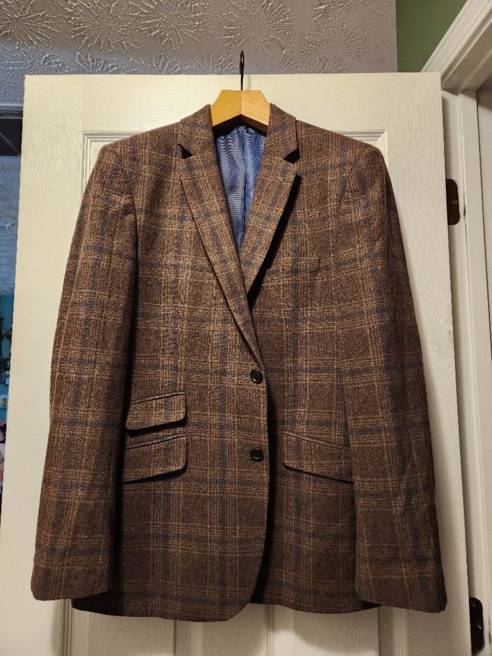 Bachrach Bachrach men's brown 100%wool sport coat blazer jacket 44R Size 44R - 1 Thumbnail