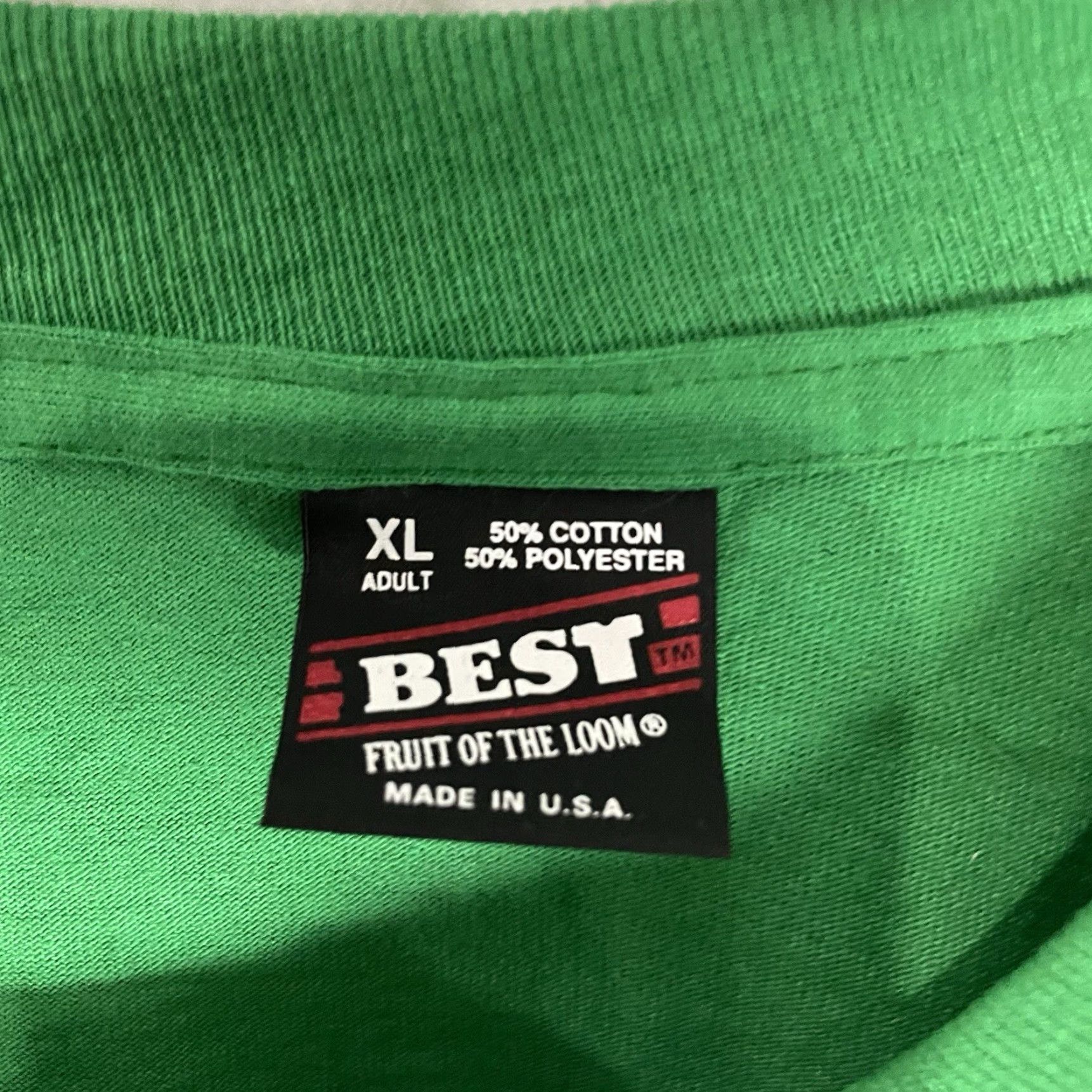 Vintage VINTAGE Best USA Graphic T-Shirt Men XL Green Cotton 90s Single Stitch Size US XL / EU 56 / 4 - 4 Thumbnail