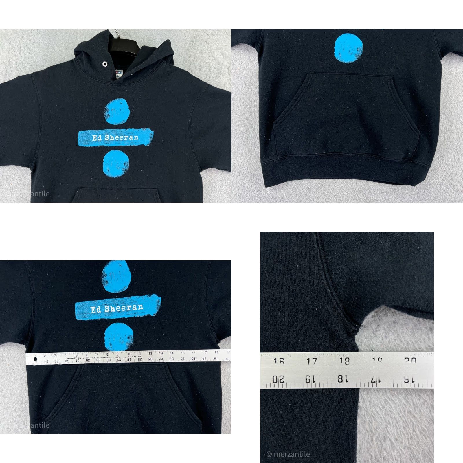 Vintage Ed Sheeran Hoodie Shirt Adult Small Black Cotton Blend Jersey Logo Pocket Zip Full Zip Pullover 2017 Tour Black Mens Size US S / EU 44-46 / 1 - 8 Thumbnail