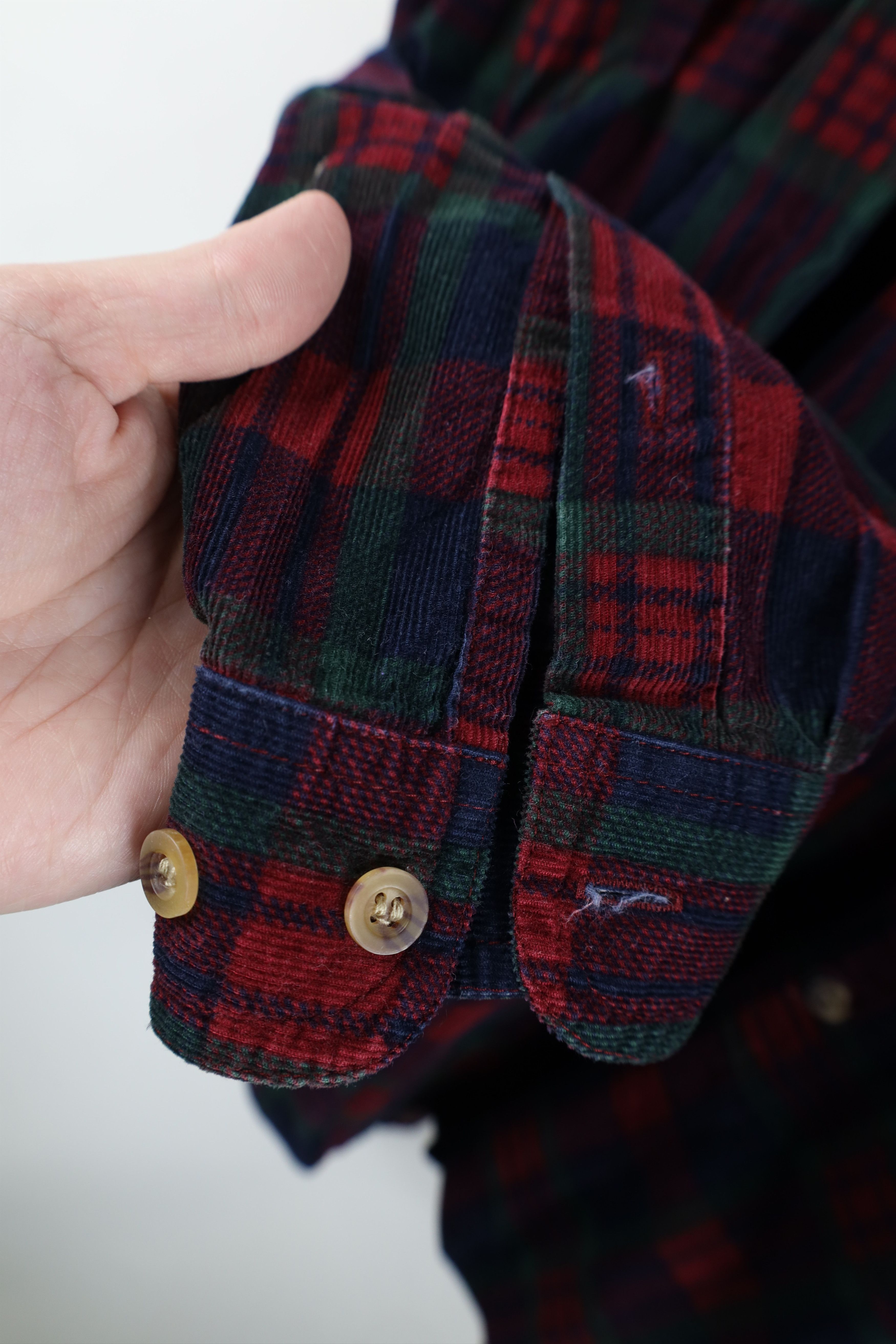 Vintage Vintage 90s Streetwear Corduroy Collared Button Down Shirt Size US L / EU 52-54 / 3 - 4 Thumbnail