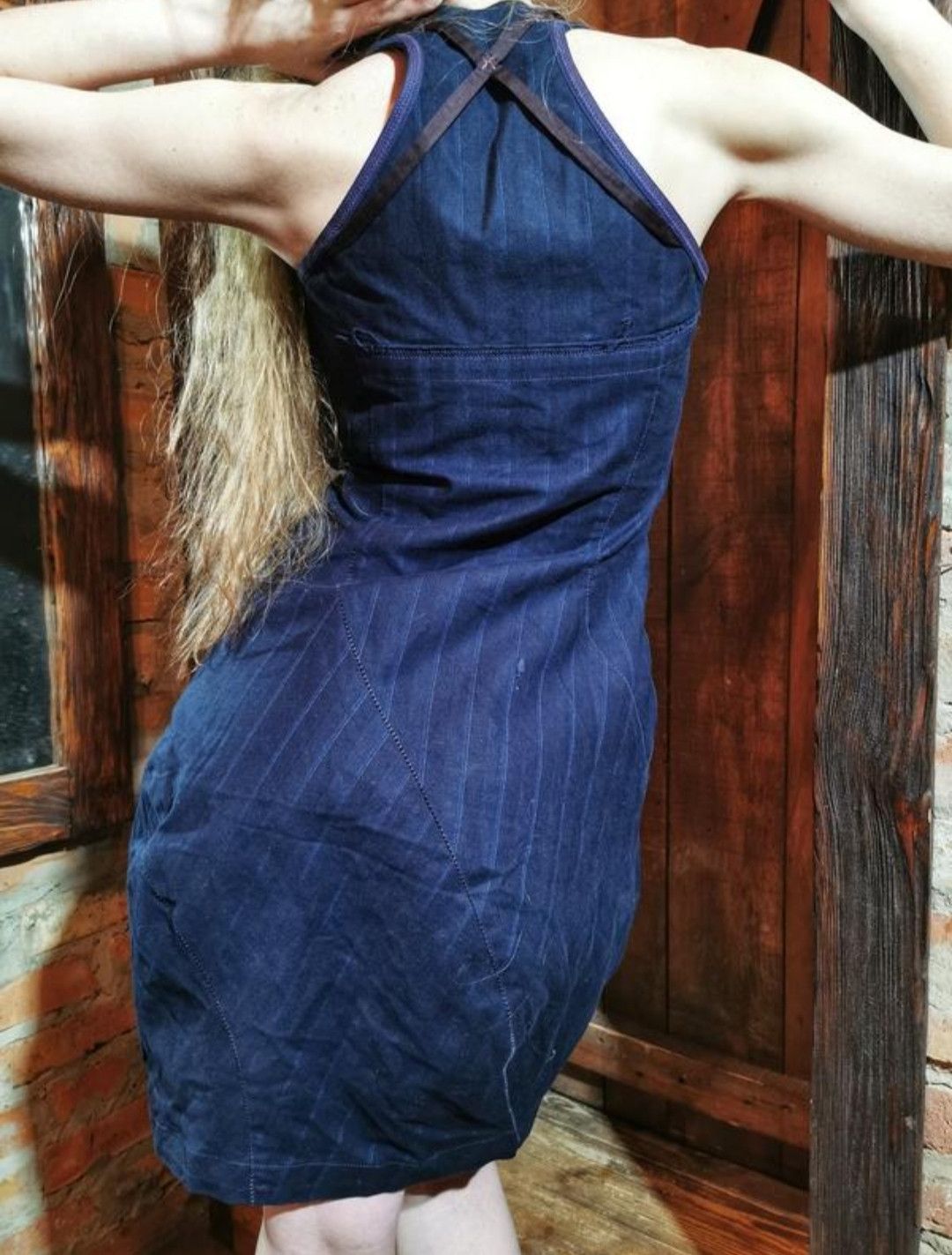 Marithe + Francois Girbaud Jeans baloon-shaped dress denim parachute avant garde Size M / US 6-8 / IT 42-44 - 5 Thumbnail