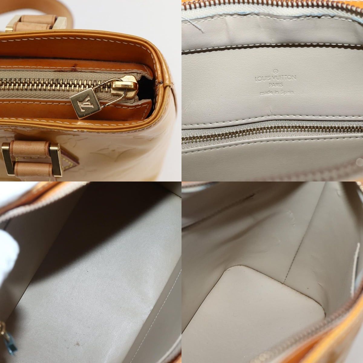 Louis Vuitton LOUIS VUITTON Monogram Vernis Houston Hand Bag Beige M91004 Size ONE SIZE - 11 Thumbnail