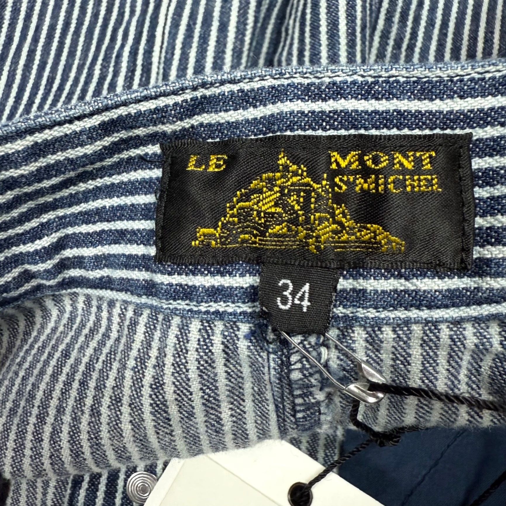 Vintage Le Mont Saint Michel Womens Striped Skirt Sz 34 US 2 Blue Button Front Size 26" / US 2 / IT 38 - 6 Thumbnail