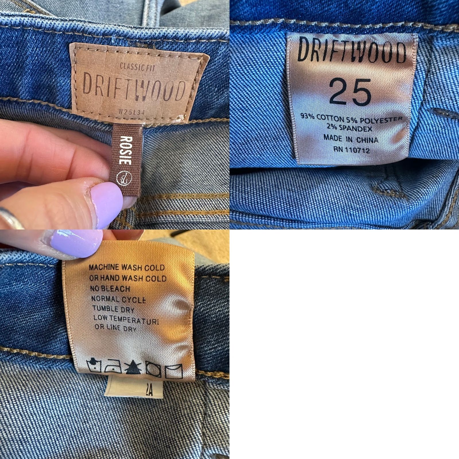 Vintage VINTAGE? Driftwood Rosie Classic Fit Flare Jeans Medium Wash High Rise Front Pocket 25x34 Womens Jeans Virginia? Size 42" / US 20 - 8 Thumbnail