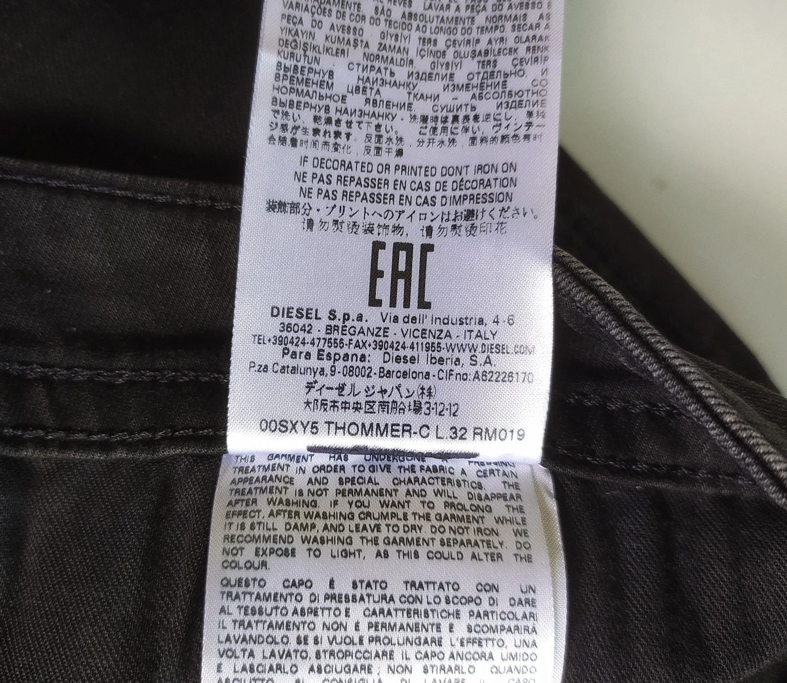 Diesel Diesel THOMMER-C L.32 MENS JEANS T/9614 Size US 36 / EU 52 - 10 Thumbnail
