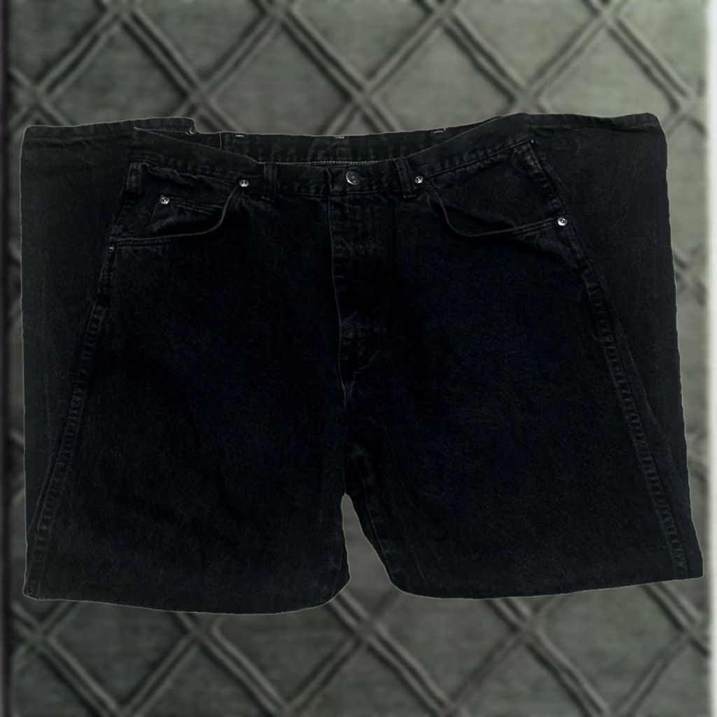 Wrangler VINTAGE Wrangler Jeans Denim Black 34x30 Regular 5-Pocket Cotton Classic Cowboy Mens Belts Loops USA Size US 34 / EU 50 - 1 Thumbnail
