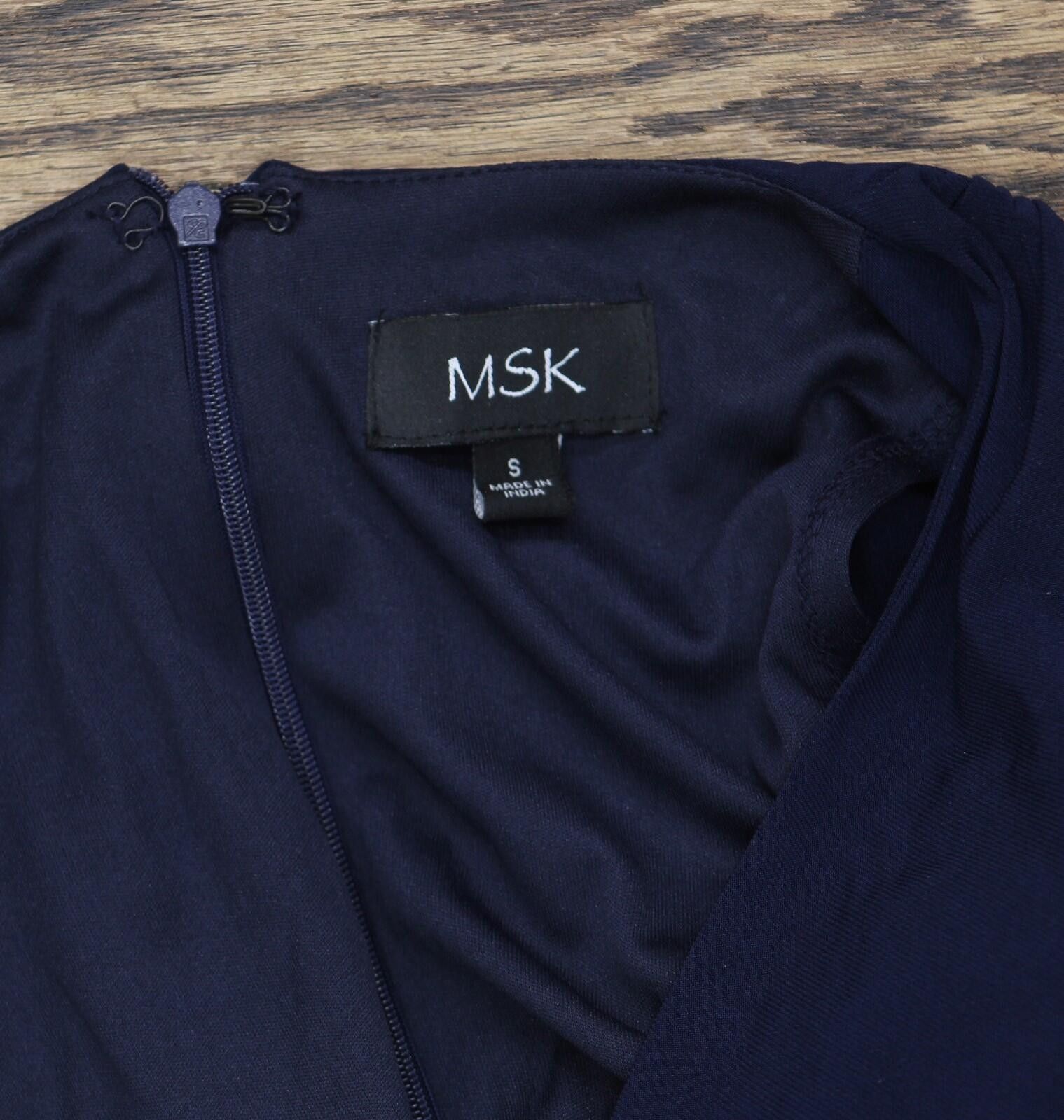 Other Nwt Msk V-neck Trim Side Slit Evening Gown Dress Navy Blue S Size S / US 4 / IT 40 - 5 Thumbnail