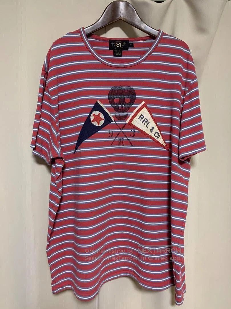 RRL Ralph Lauren RRL Rare Pirate Flag Theme Striped T. Size US XL / EU 56 / 4 - 1 Thumbnail
