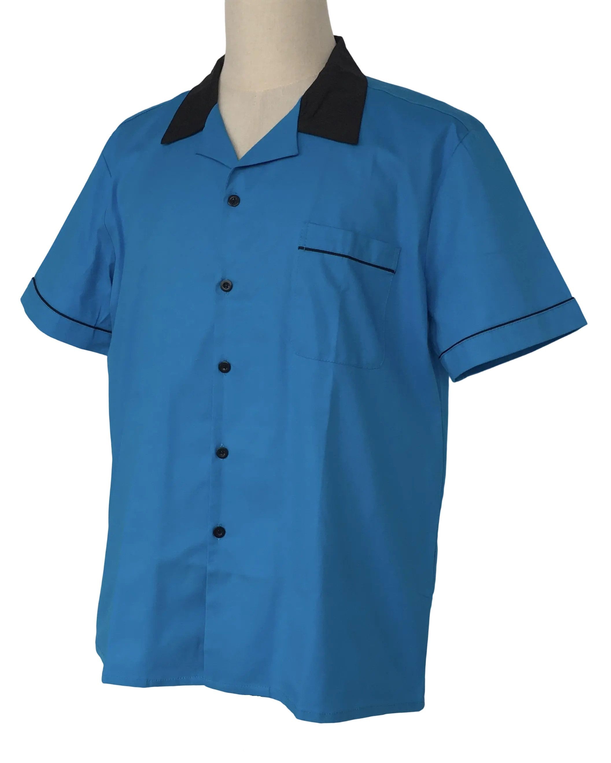 Other Blue-Short Sleeve Bowling Shirts Pocket Casual Clothing Size US XL / EU 56 / 4 - 3 Thumbnail