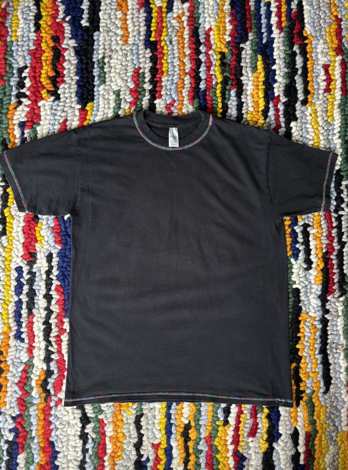Vintage Vintage Blank Tee Shirt Rainbow Stitching Size US M / EU 48-50 / 2 - 1 Thumbnail