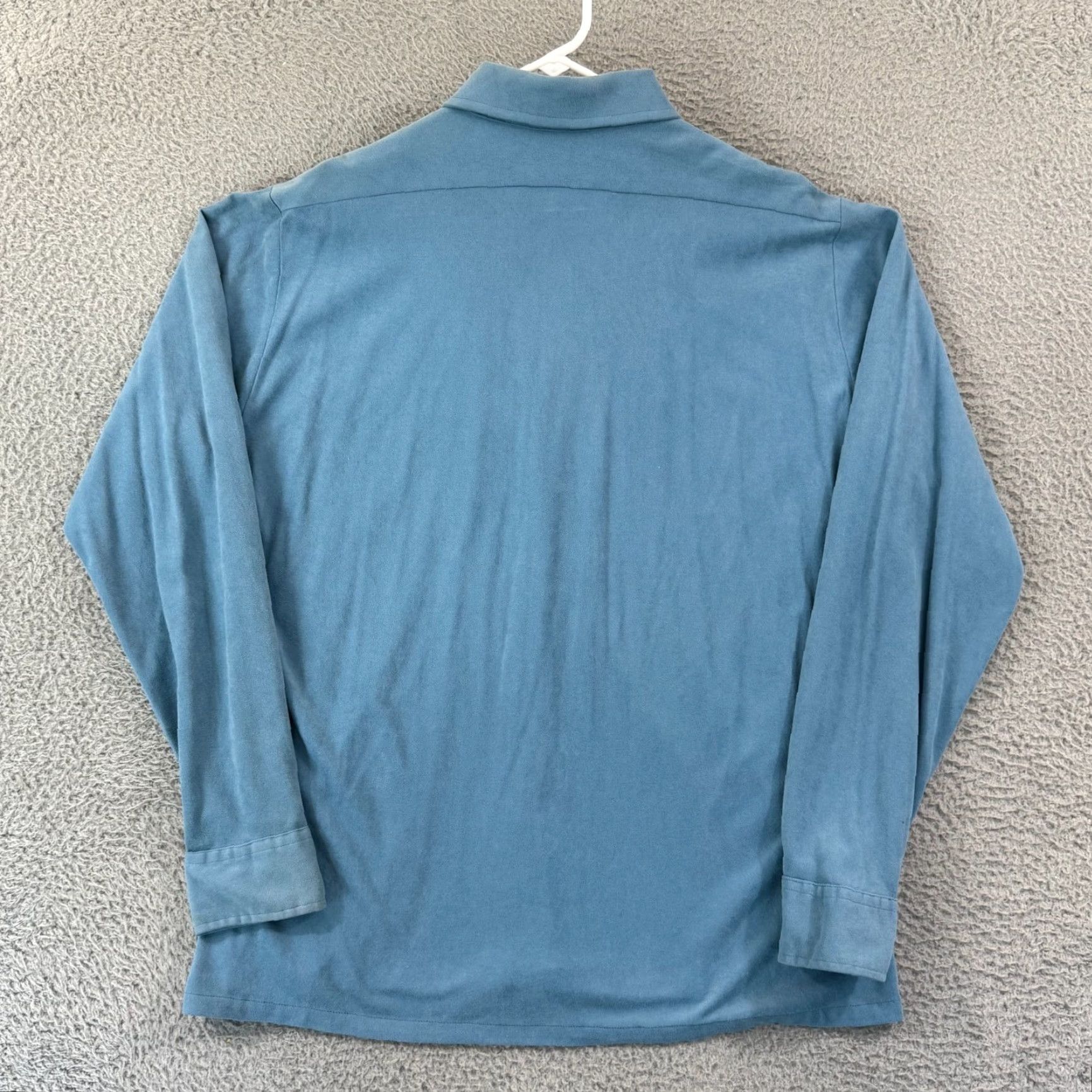 Velour Vintage Persuade Shirt Mens Large Blue Button Up 80s Long Sleeve Pocket Velour Size US L / EU 52-54 / 3 - 2 Thumbnail