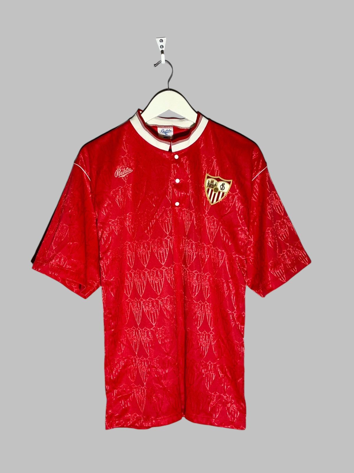 Vintage Sevilla FC Bukta 1990/92 Away Vintage Football Shirt Size US M / EU 48-50 / 2 - 1 Thumbnail