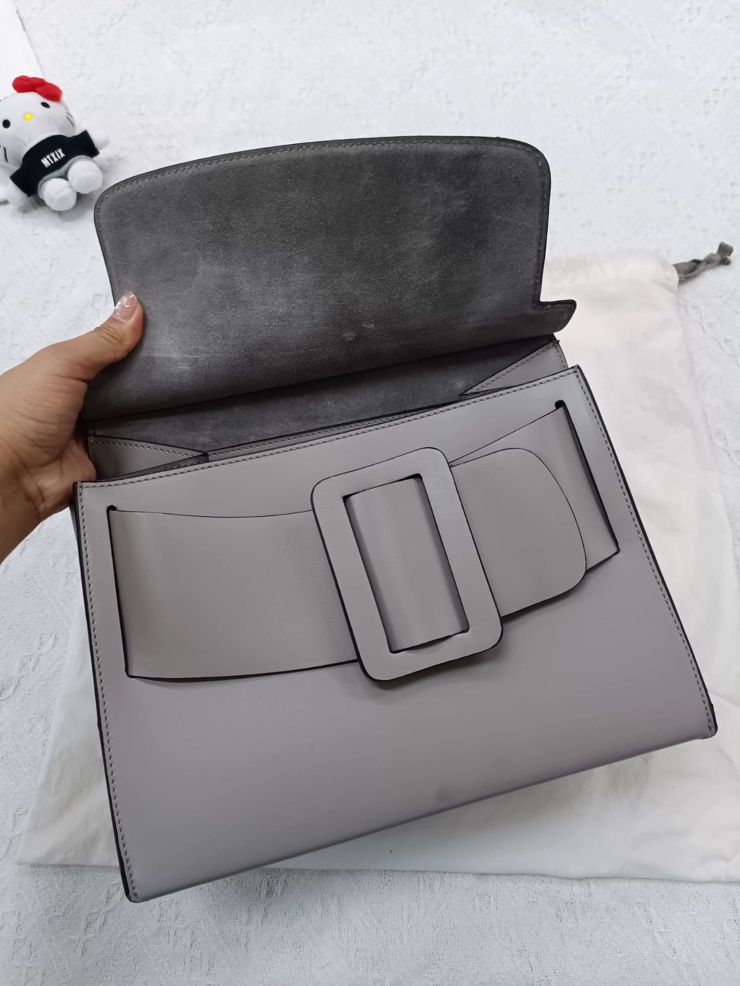 BOYY Boyy Karl24 Gray/White Turnlock Shoulder Bag 28x15x26-37 Size ONE SIZE - 7 Thumbnail