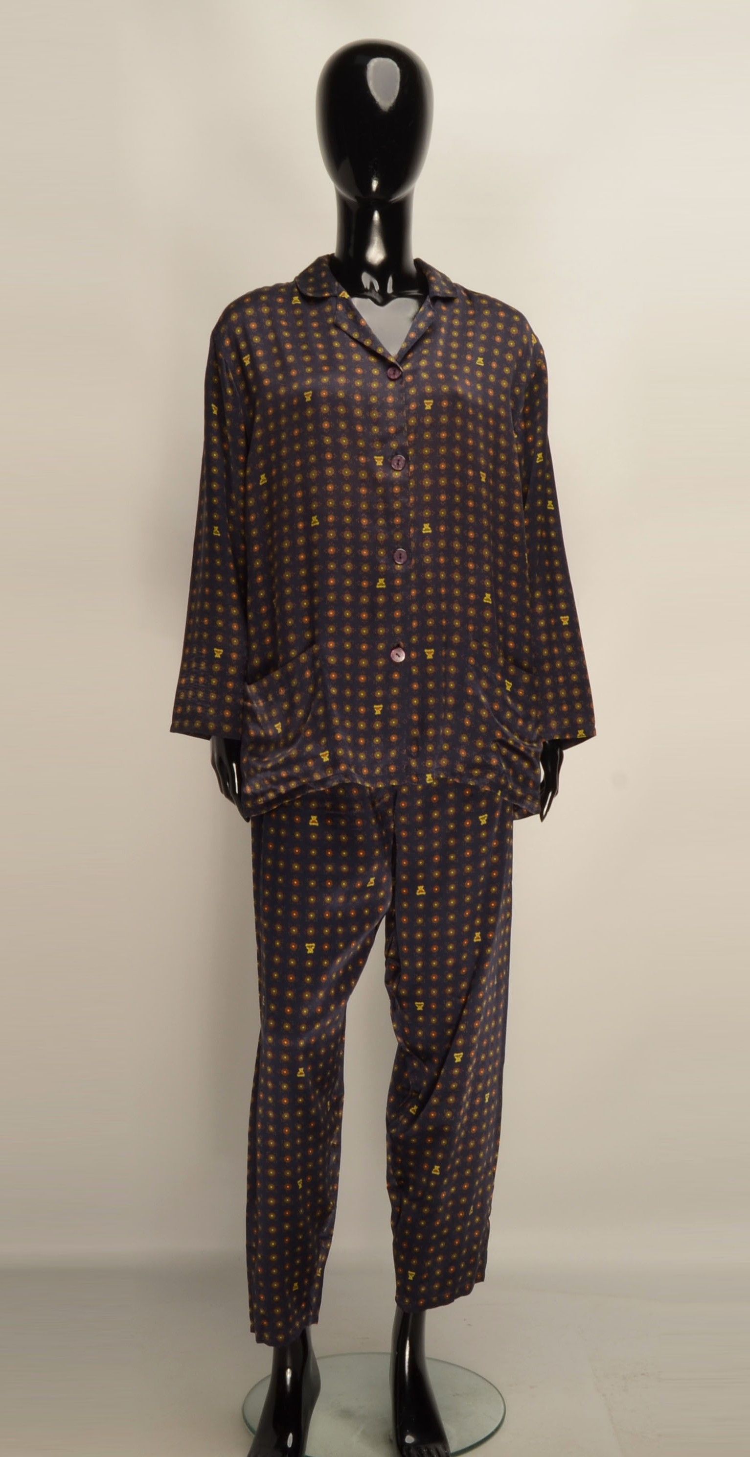 Hanro Vintage Hanro of Switzerland Blue Teddy Print Pajama Set Size XS / US 0-2 / IT 36-38 - 1 Thumbnail
