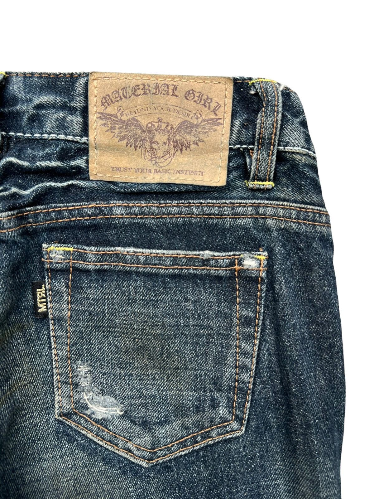 Japanese Brand MTRL Distressed Punk Flare Lowrise Denim Jeans 29x30 Size 29" - 8 Thumbnail
