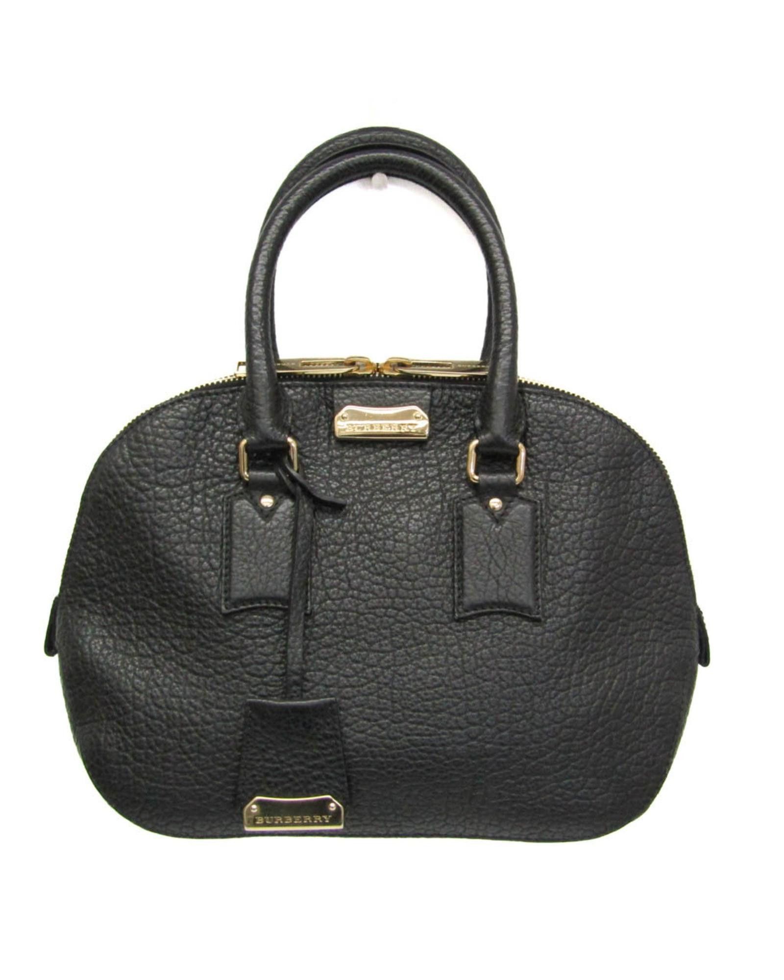 image of Black Leather Practical Burberry Bag, Women's