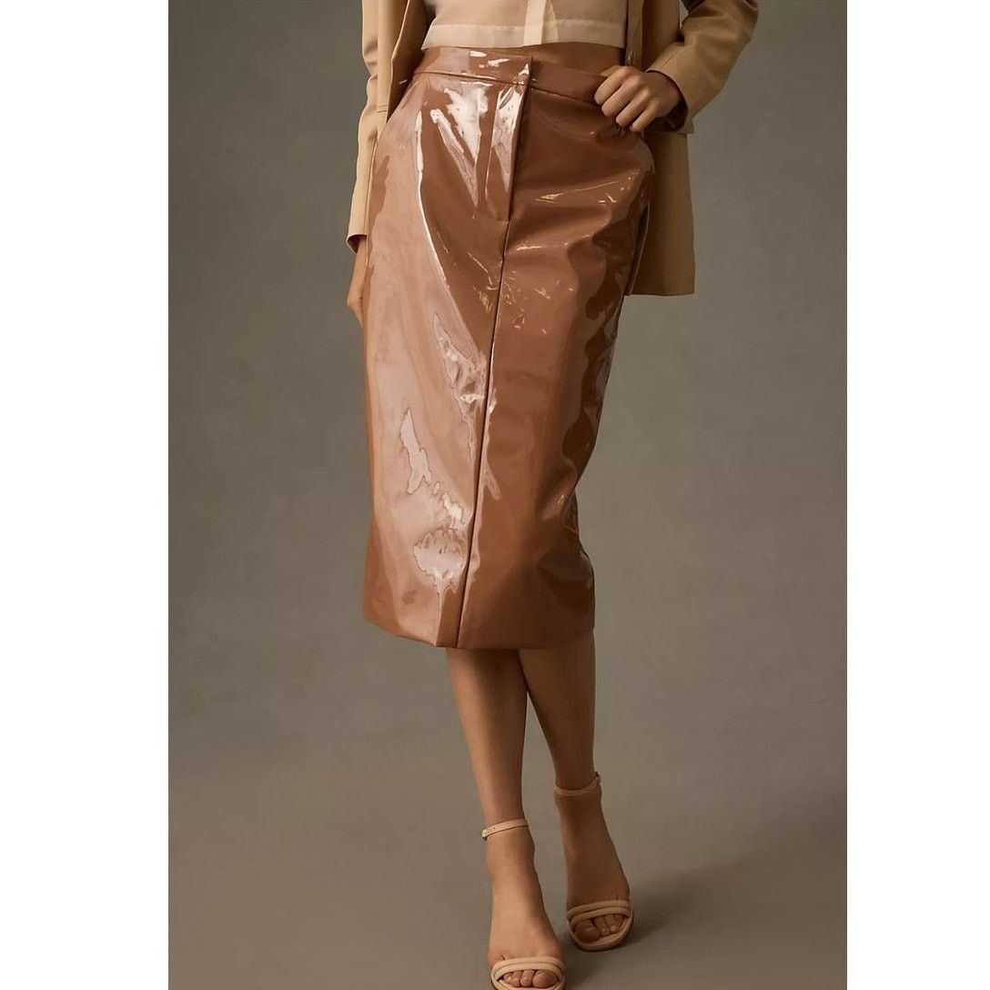 Anthropologie NWT Anthropologie Sunday in Brooklyn Faux Leather Skirt $130 Size 30" / US 8 / IT 44 - 2 Thumbnail