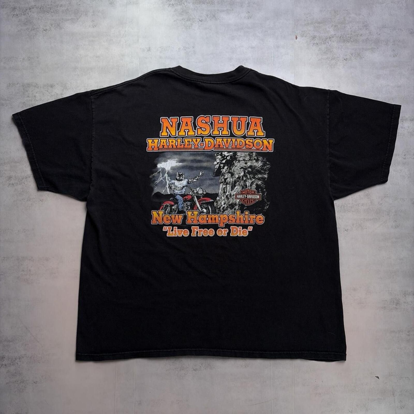 Harley Davidson Y2K Black Harley Davidson Grunge Biker Faded T-Shirt Size US XXL / EU 58 / 5 - 2 Thumbnail