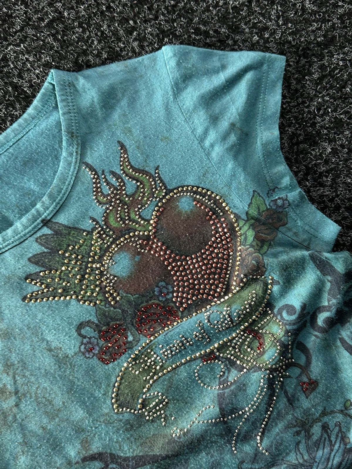 Designer × Ed Hardy Vintage Ed Hardy STYLE tiger big True Love Logo Women Tee Size L / US 10 / IT 46 - 4 Thumbnail