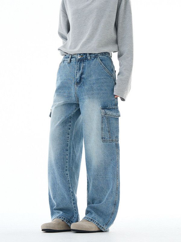 Japanese Brand Retro street multi-pocket patchwork distressed work jeans Size US 32 / EU 48 - 2 Thumbnail