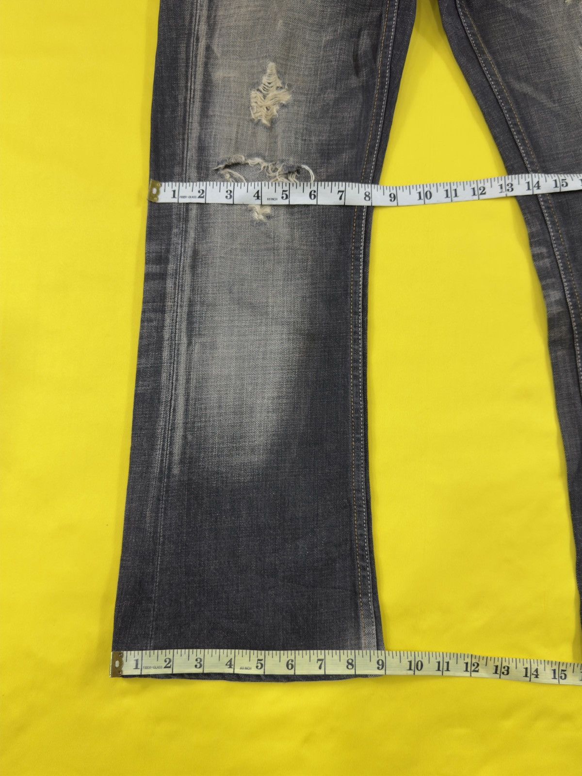 Japanese Brand Tornado mart style VAROSH distressed flare jeans Size US 33 - 13 Thumbnail
