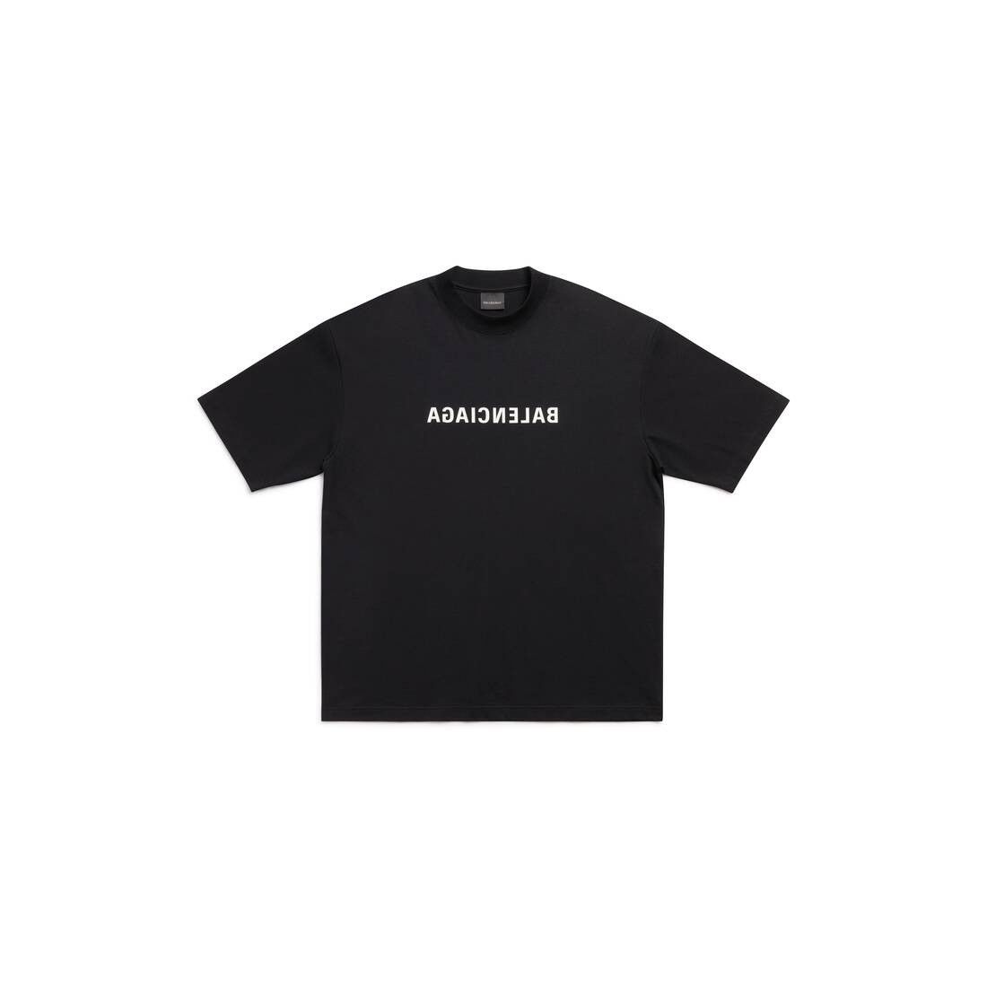 Balenciaga o1w1db11225 Mirror Balenciaga T-Shirt Medium Fit in Black Size US L / EU 52-54 / 3 - 1 Thumbnail