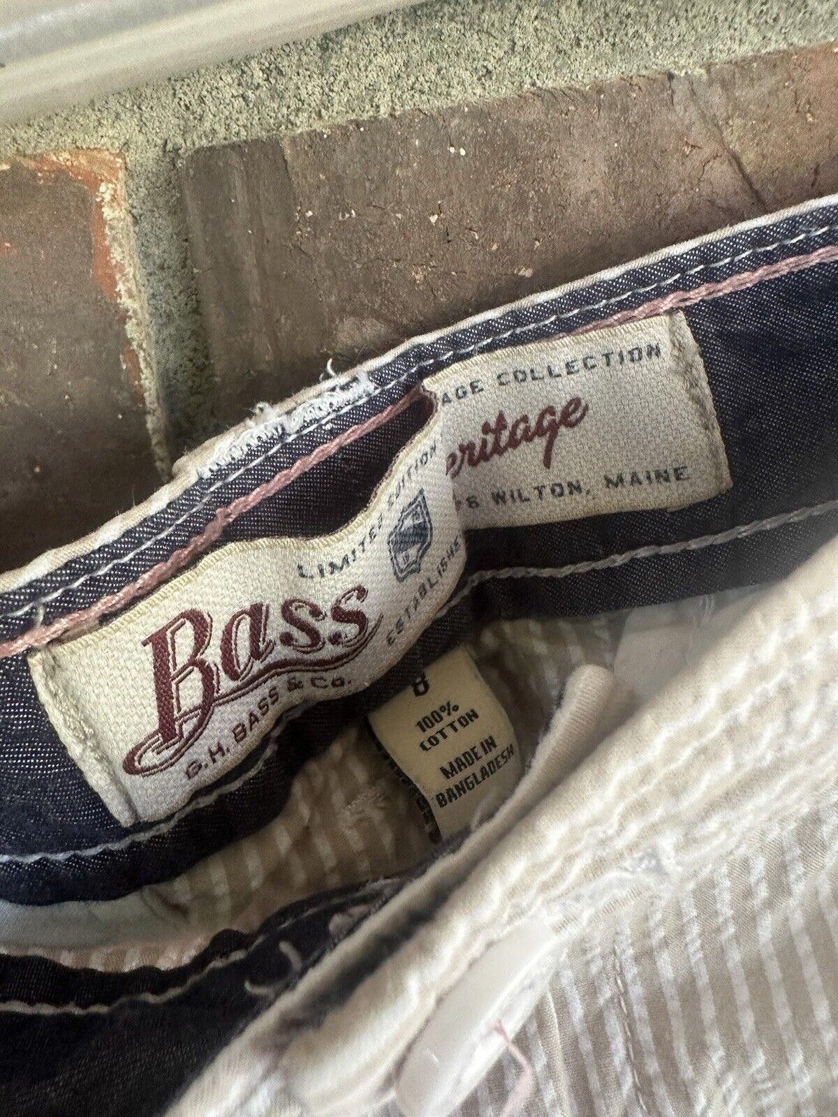 Designer Women's Bass Shorts Size 8 Striped White Beige Size 30" / US 8 / IT 44 - 3 Thumbnail