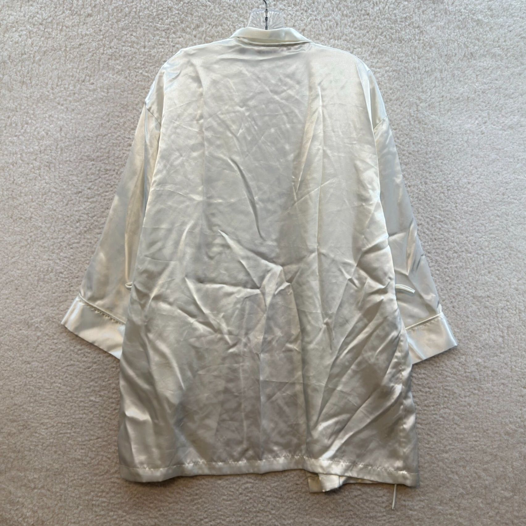 Victoria's Secret VINTAGE Victoria's Secret Robe Kimono White Ivory Satin Bridal Midi Womens Size ONE SIZE - 2 Thumbnail