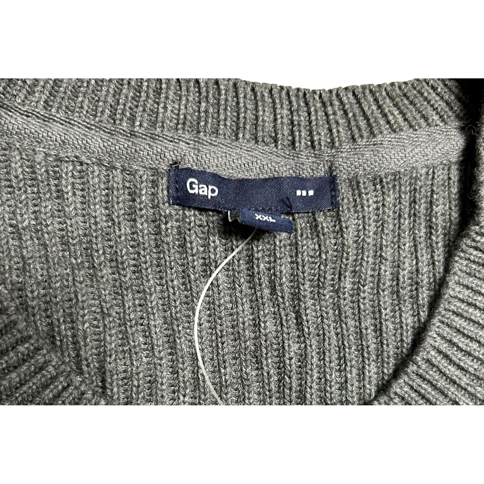 Gap Gap 2XL Knit Pullover Sweater Gray Crew Neck Mens NWT 100% Cotton Vintage Preppy L/S Size US XXL / EU 58 / 5 - 7 Thumbnail