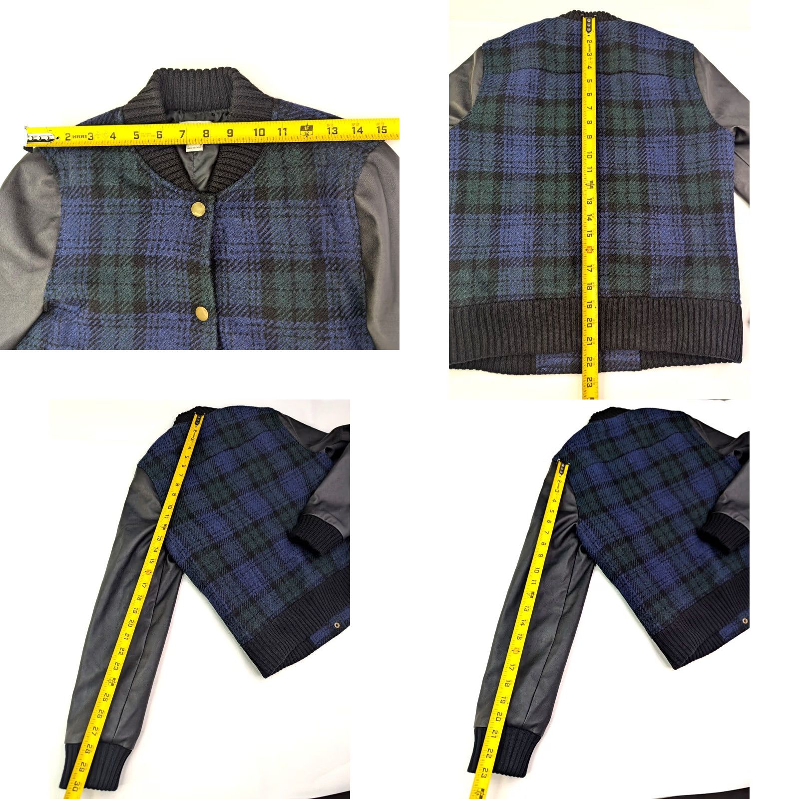 J.Crew J.CREW Bomber Jacket Blue Wool Blend Plaid S Women Size S / US 4 / IT 40 - 8 Thumbnail