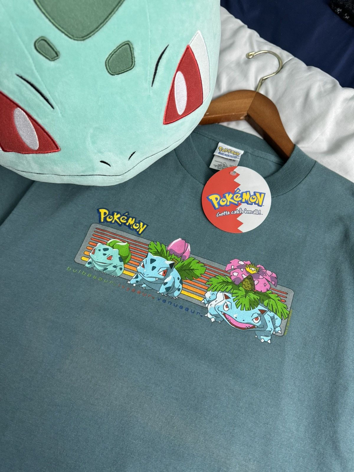 Pokemon DSWT Vintage 1999 Pokemon Bulbasaur Evolution Tee Size US M / EU 48-50 / 2 - 7 Thumbnail