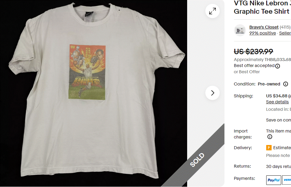 Vintage Nike Lebron James in Chamber of Fear Graphic T Shirt