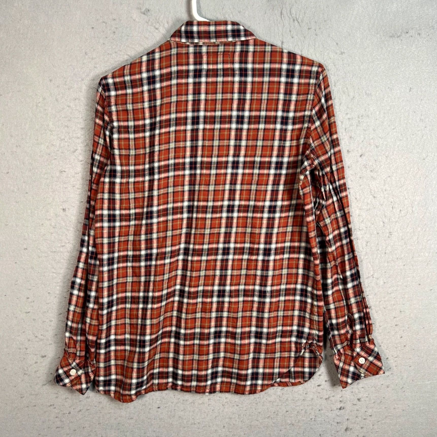 Vintage Current/Elliott Shirt Womens 0 Red Plaid Button-Up Long Sleeve Cotton Blend Size XS / US 0-2 / IT 36-38 - 2 Thumbnail