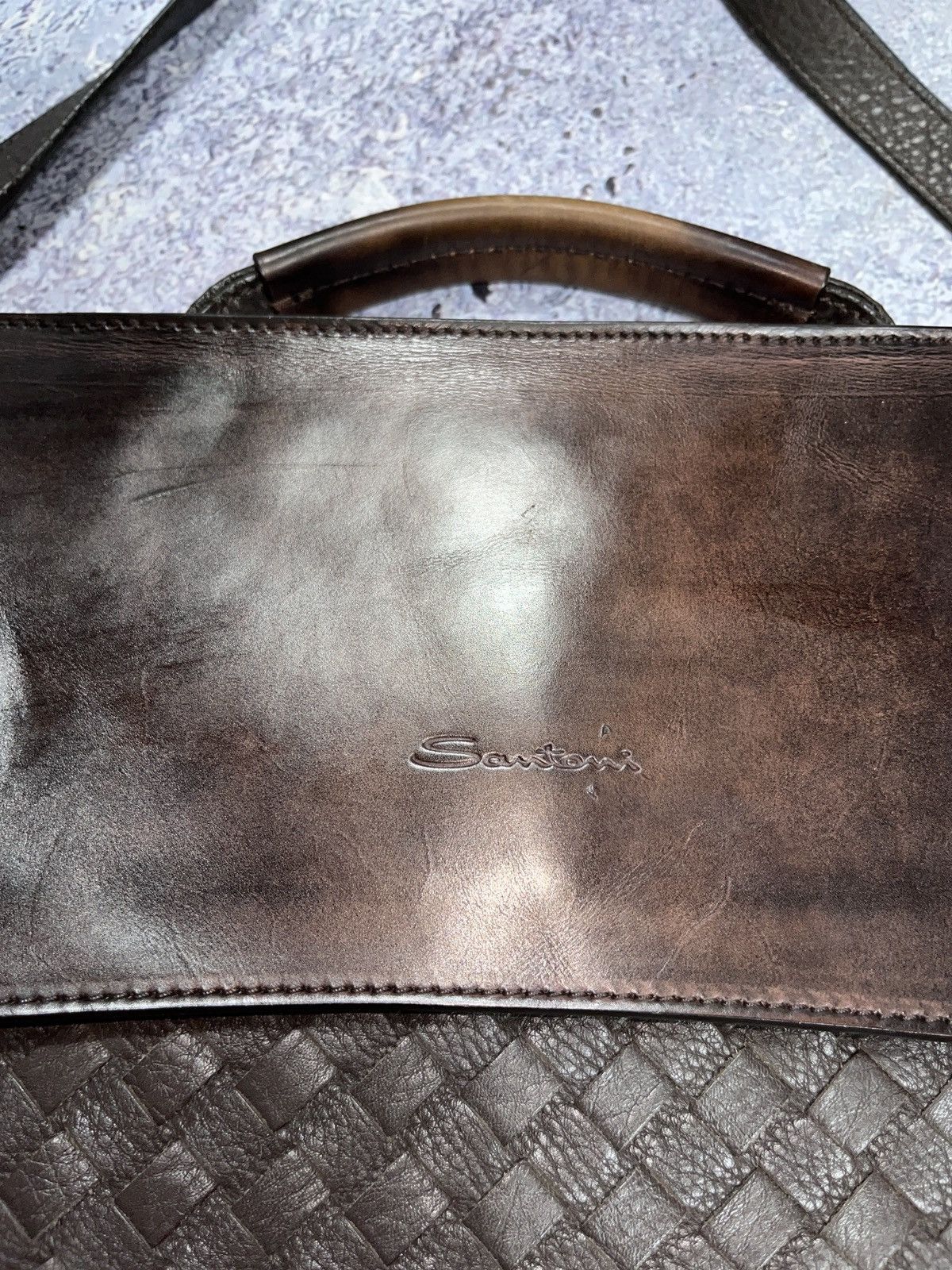 Santoni SANTONI Leather shoulder bag classic Bottega Veneta Style Size ONE SIZE - 4 Thumbnail