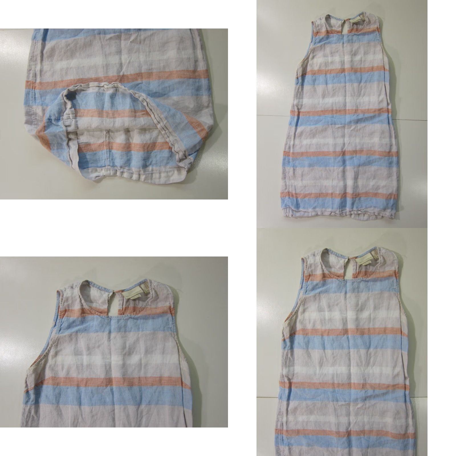 Cynthia Rowley Cynthia Rowley 100% Linen Blue Stripe Sleeveless Tunic Sheath Dress Women 6 Size M / US 6-8 / IT 42-44 - 8 Thumbnail