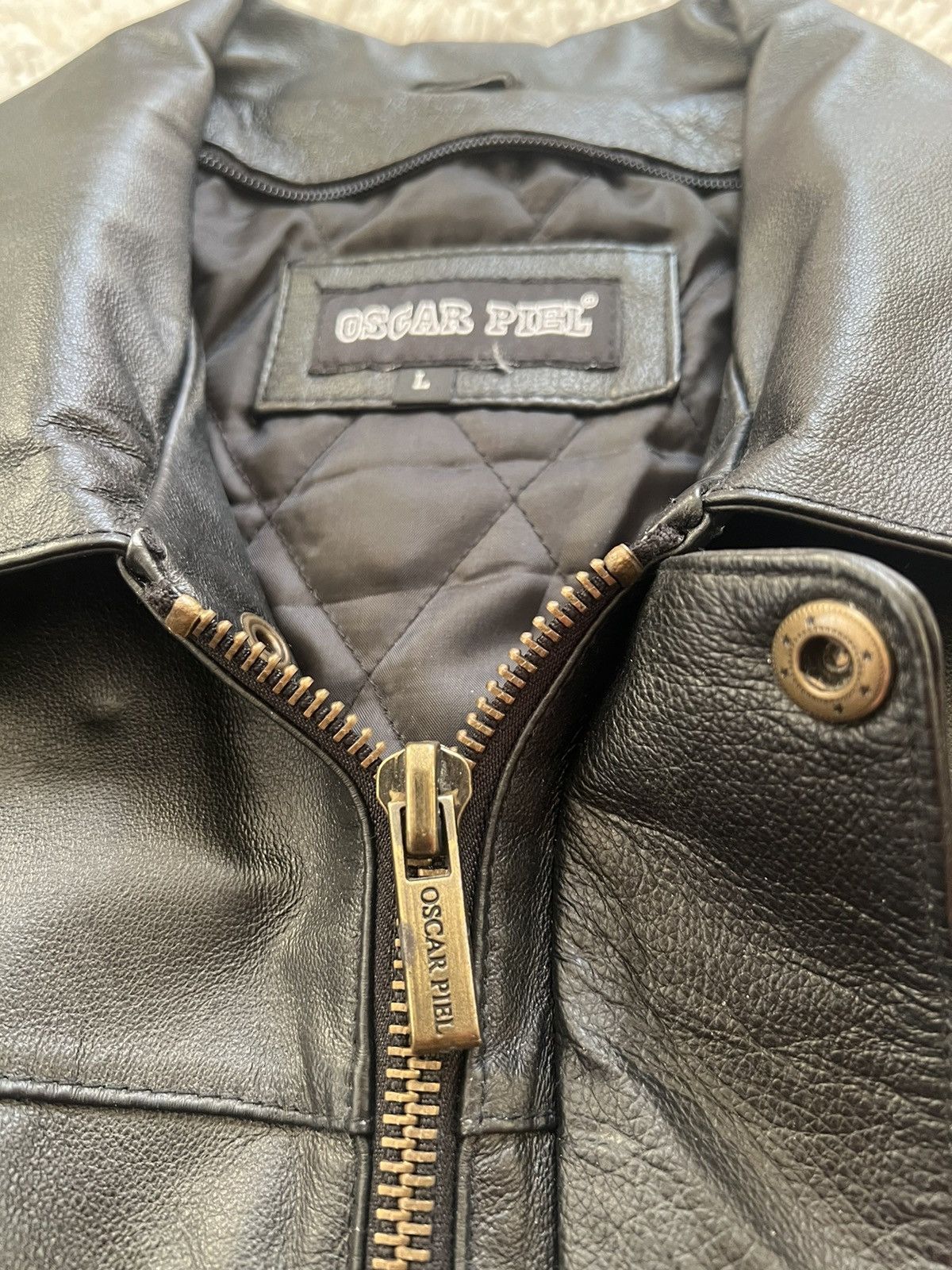 Oscar Piel × Vintage Vintage USA Eagle Oscar Piel Biker Leather Jacket Size US L / EU 52-54 / 3 - 4 Thumbnail