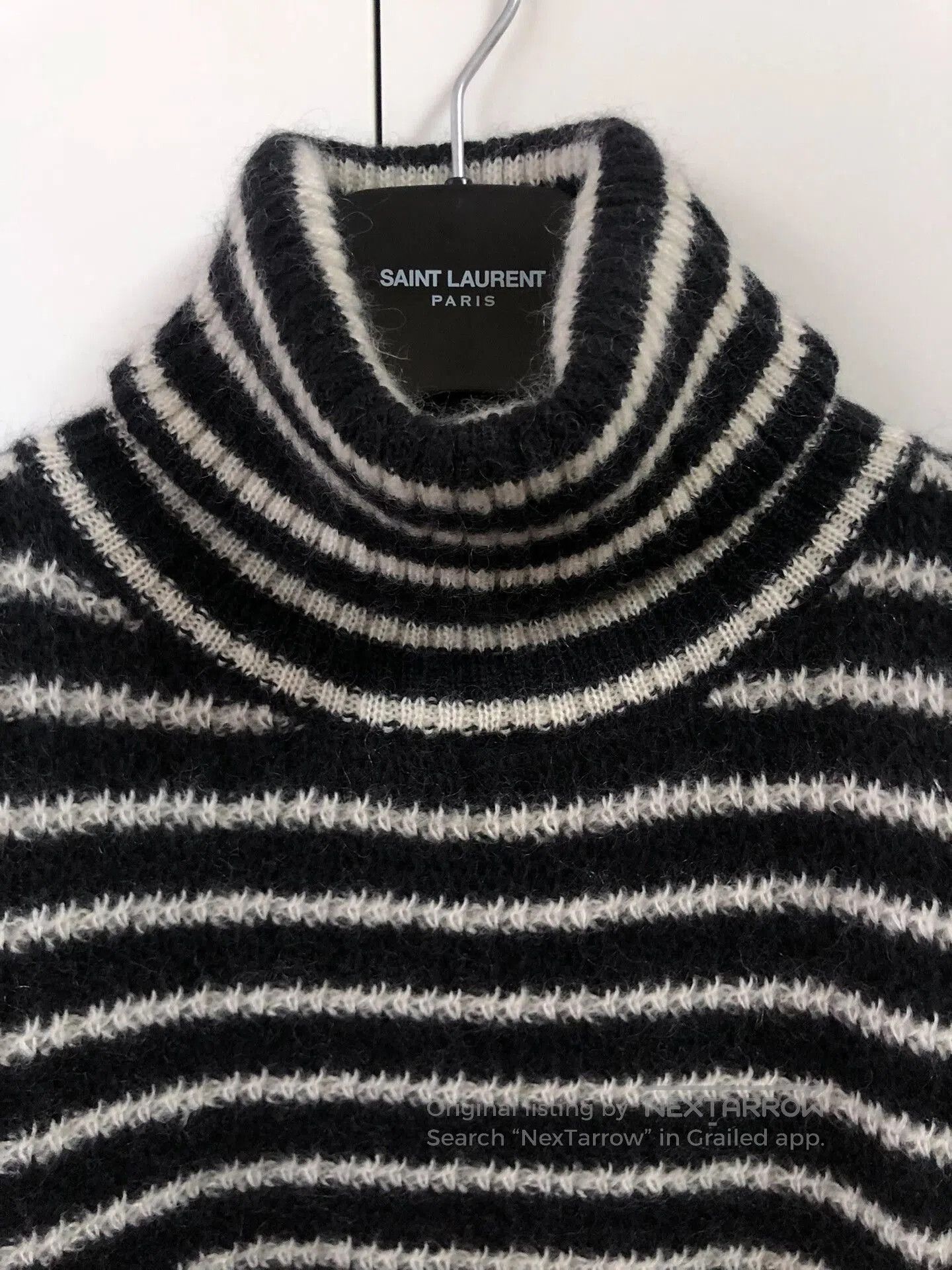 Saint Laurent Paris black and white striped turtleneck sweater. Size US S / EU 44-46 / 1 - 2 Thumbnail