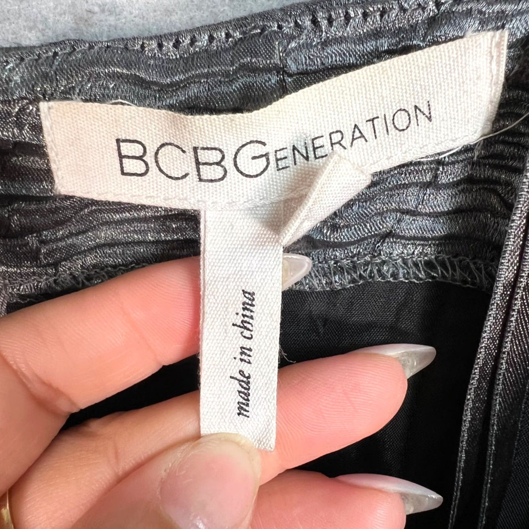 BCBGeneration BCBGGeneration Womens Strapless Metallic Textured Mini Dress Size 0 Silver Party Cocktail Size XS / US 0-2 / IT 36-38 - 7 Thumbnail