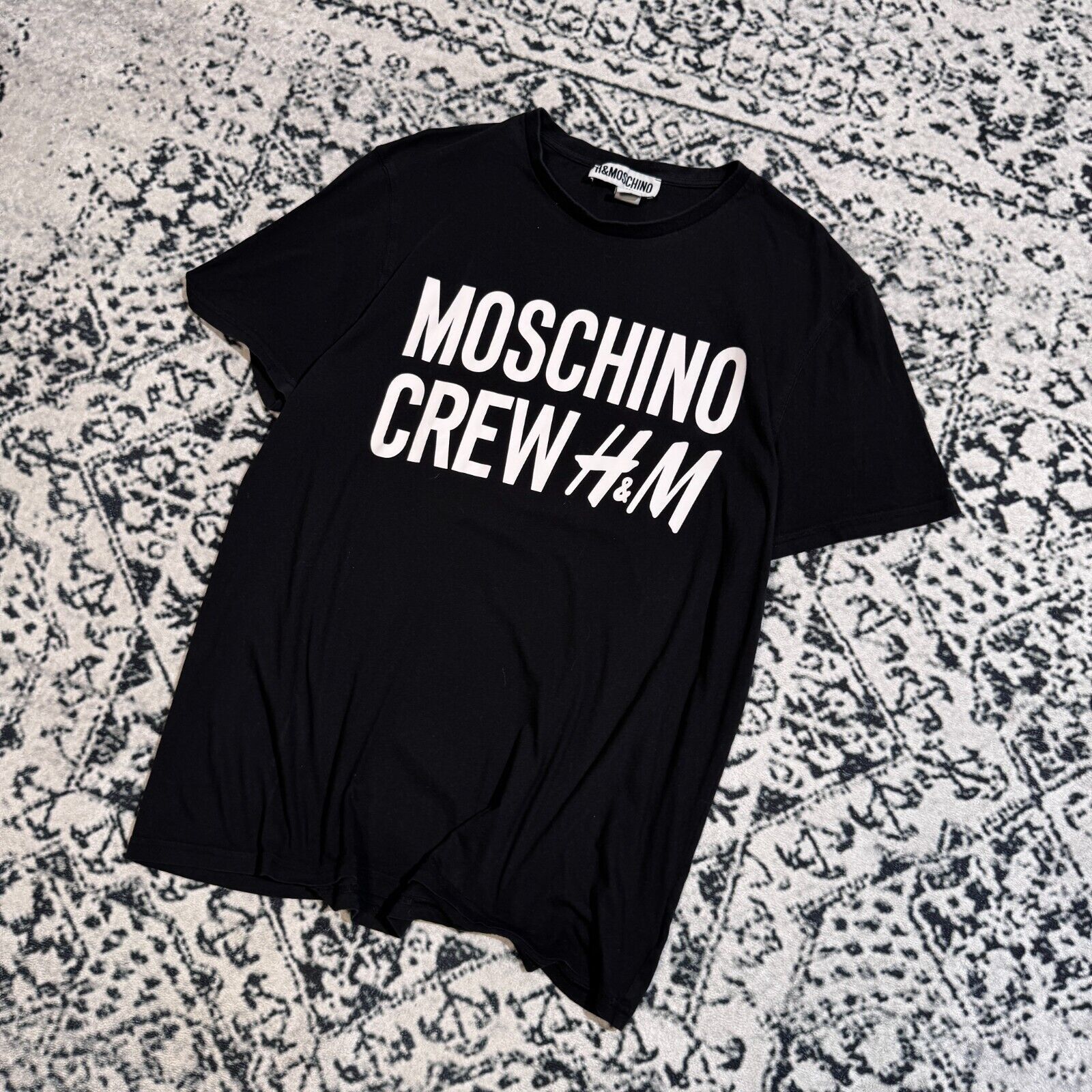 Moschino × Vintage Vintage Black Cotton T-Shirt Size L Moschino H&M Crew Y2K Size US L / EU 52-54 / 3 - 2 Thumbnail