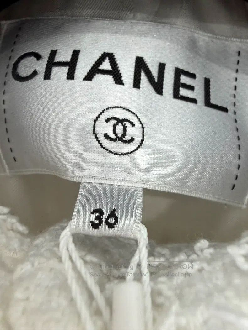 Chanel Chanel Slim waist white pearl twill tweed jacket Size XS / US 0-2 / IT 36-38 - 4 Thumbnail