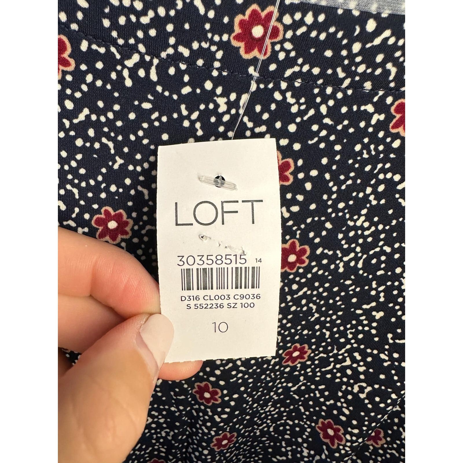Loft NWT Loft Floral Pleated Mini Dress Navy Women's Size 10 Size L / US 10 / IT 46 - 7 Thumbnail