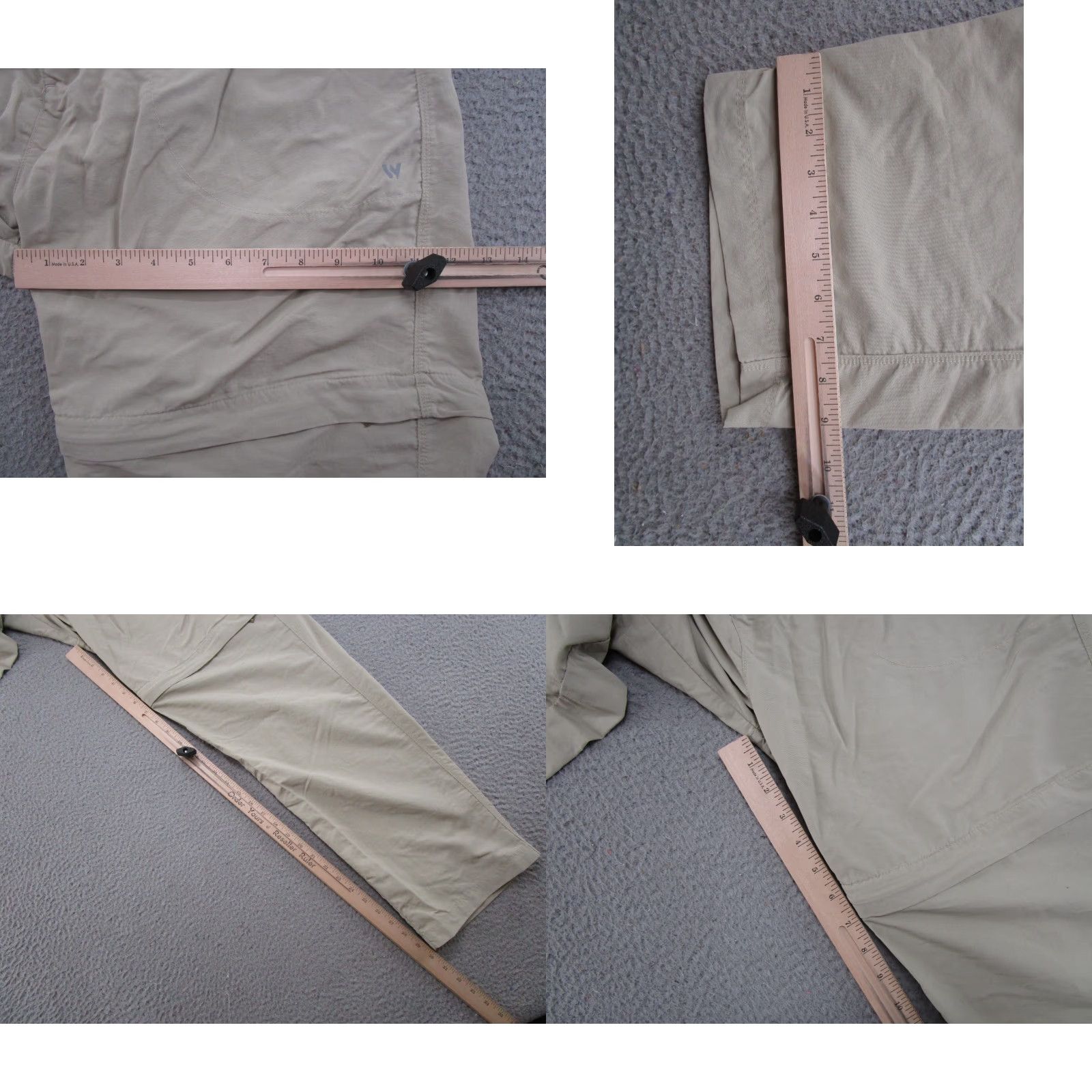 Vintage White Sierra Nylon Convertible Men's Pants XL Inseam 31" Beige Cargo Pocket Straight Regular Summer Spring Fall Clothing Men Size US 36 / EU 52 - 8 Thumbnail