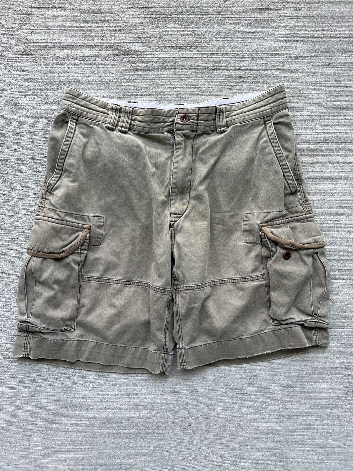 Polo Ralph Lauren × Vintage Y2K Polo Ralph Lauren Baggy Cargo Shorts Olive Green Size US 35 - 3 Thumbnail