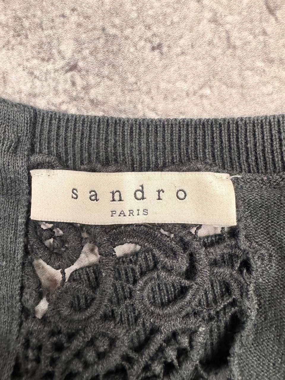 Sandro Sandro Paris Women's Sweater Black Lace Back Long Sleeve Size S / US 4 / IT 40 - 4 Thumbnail