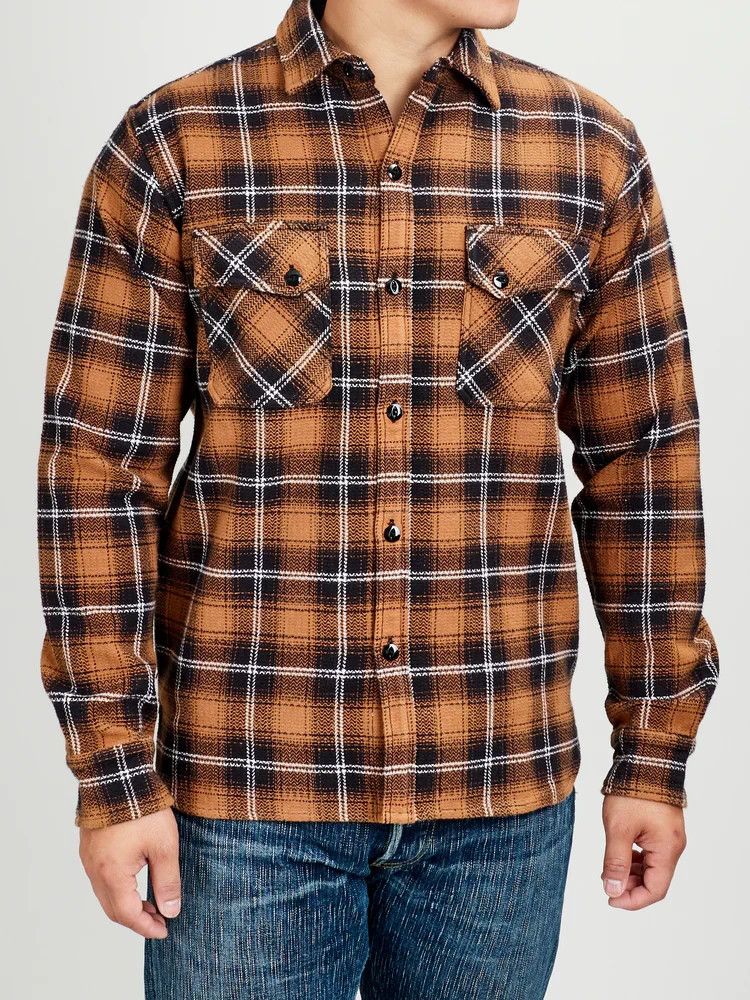 3sixteen 3Sixteen Heavyweight Crosscut Slubby Flannel in Sienna Size US L / EU 52-54 / 3 - 1 Thumbnail