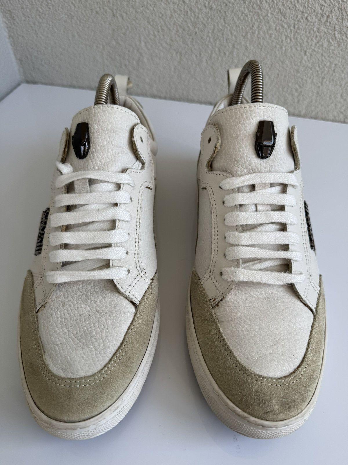 Cavalli Class Cavalli Class Leather Sneakers White Suede Low Top Size US 9 / EU 42 - 6 Thumbnail