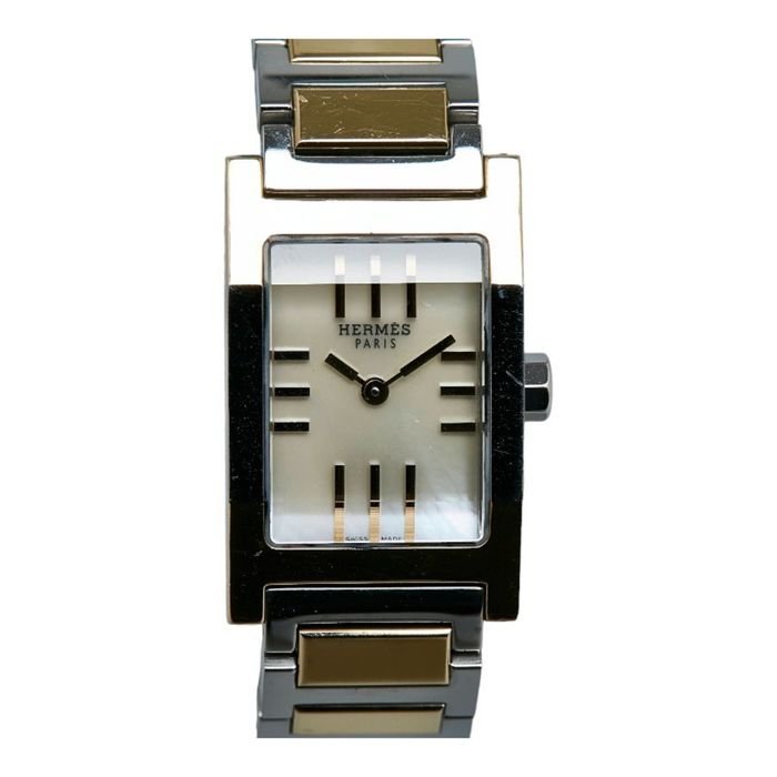 Hermes Hermes Tandem Watch TA1.220 Quartz White Shell Dial Stainless ...