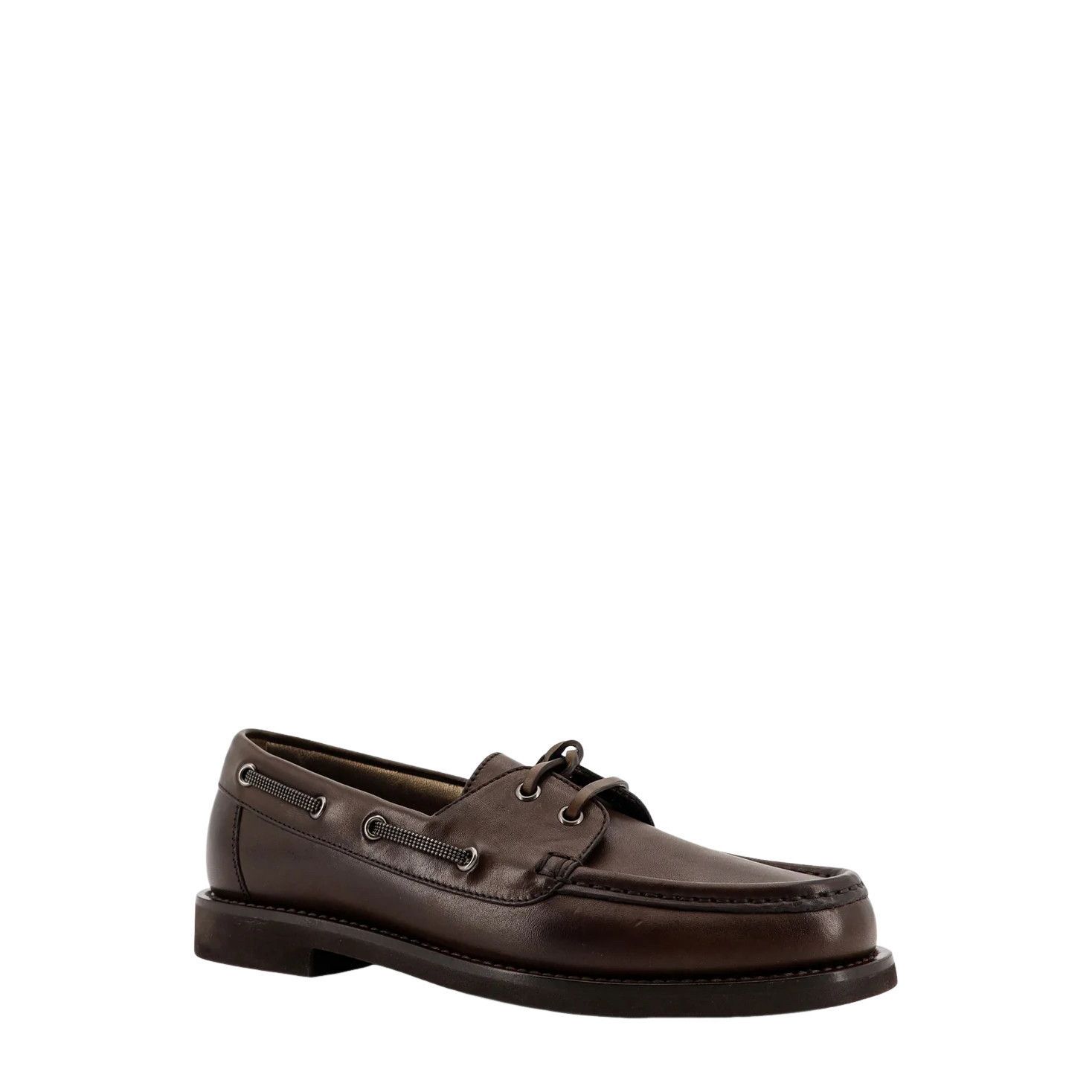 Brunello Cucinelli BRUNELLO CUCINELLI Brown Leather Loafers New & Authentic (Wo Size US 7 / IT 37 - 2 Thumbnail